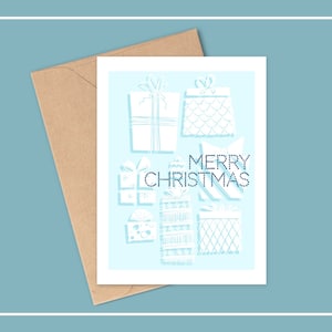 CADEAUX EN PAPIER Carte de Noël, Carte de vœux, Carte de voeux vierge, Joyeuses fêtes, Carte de vœux, Carte-cadeau de Noël, Cadeaux de Noël