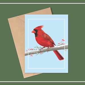 CARDINAL Christmas Card, Holiday Cards, Greeting Cards, Christmas Cards, Bird Greeting Cards, Blank Holiday Cards, A2 Christmas Cards