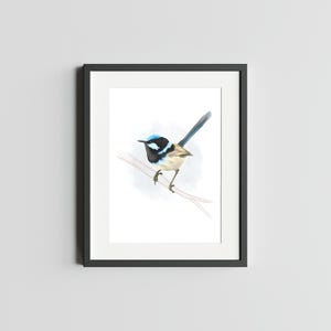 SUPERBE troglodyte des fées impression d'art 5 x 7 de troglodyte fée troglodyte oiseau Art Home Decor mural de troglodyte troglodyte aquarelle illustration d'oiseau carte postale de troglodyte des fées