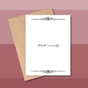 Carte d'anniversaire, Carte de voeux d'amour, Carte d'anniversaire vierge, Carte de voeux vierge, Célèbre citation d'amour, Citation littéraire