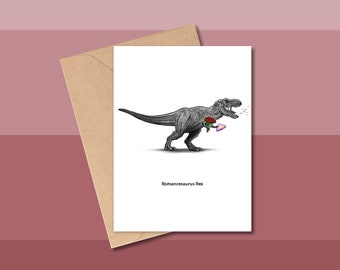 Romancesaurus Rex Valentine's Day Card: Dinosaur T-Rex Love