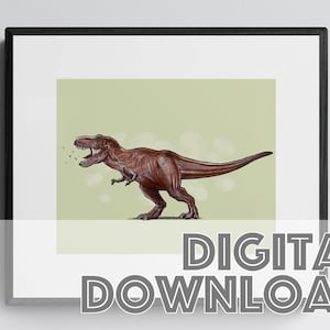 TYRANNOSAURUS REX Dinosaur Print, Printable Art Print, Digital Art Print, Instant Download, Dinosaur Gift, Dinosaur Poster, Digital Wall Art