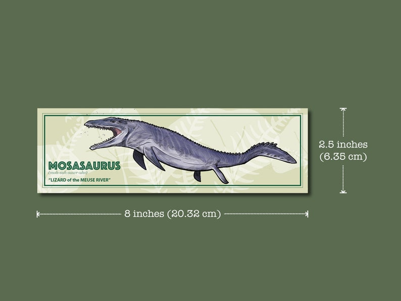Mosasaurus Text MOSASAURUS Dinosaur Bookmark, Dinosaur Gifts, Paper Bookmark, Gift for ...