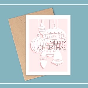 ORNEMENTS EN PAPIER Carte de Noël, Carte de vœux, Carte de voeux vierge, Joyeuses fêtes, Salutations saisonnières, Carte de décorations de Noël, Saisonnier
