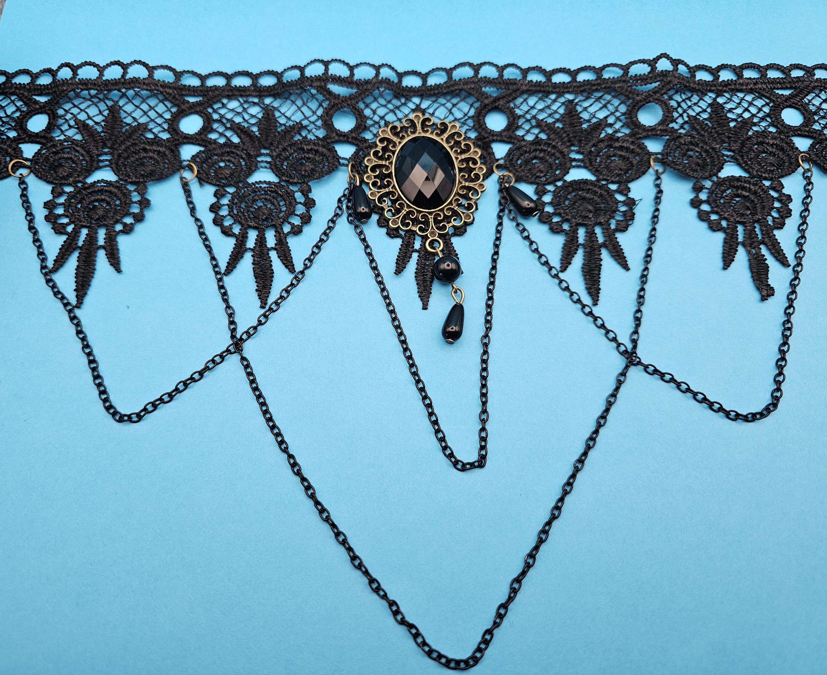 Victorian Gothic Black Lace Choker Necklace - Etsy
