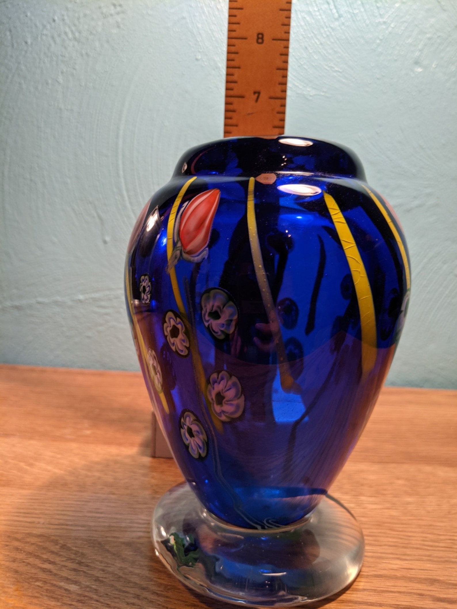Vase en verre bleu de Murano 6 Etsy France