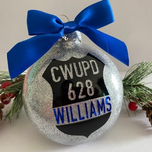 Police Officer ornament, custom police Christmas ornament, Police Officer Gift, Back the Blue, Christmas Ornament,