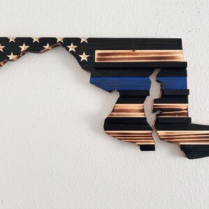 State Shaped Challenge Coin Display: Thin Blue Line Police Gift, Thin Red Line Gift, Military Gift, Thin Green Line Lift, Thin Yellow Line image 20