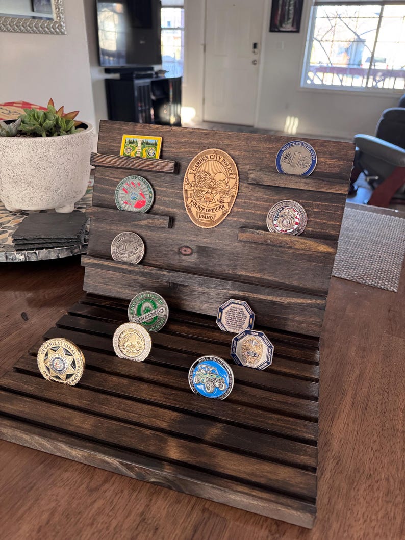 Command Coin Displays Desktop Custom Challenge Coin Display: Police, Firefighter, Military ...