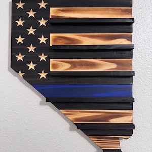 State Shaped Challenge Coin Display: Thin Blue Line Police Gift, Thin Red Line Gift, Military Gift, Thin Green Line Lift, Thin Yellow Line image 19