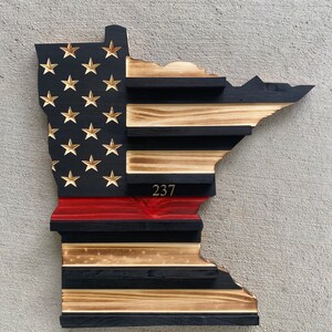 State Shaped Challenge Coin Display: Thin Blue Line Police Gift, Thin Red Line Gift, Military Gift, Thin Green Line Lift, Thin Yellow Line image 4