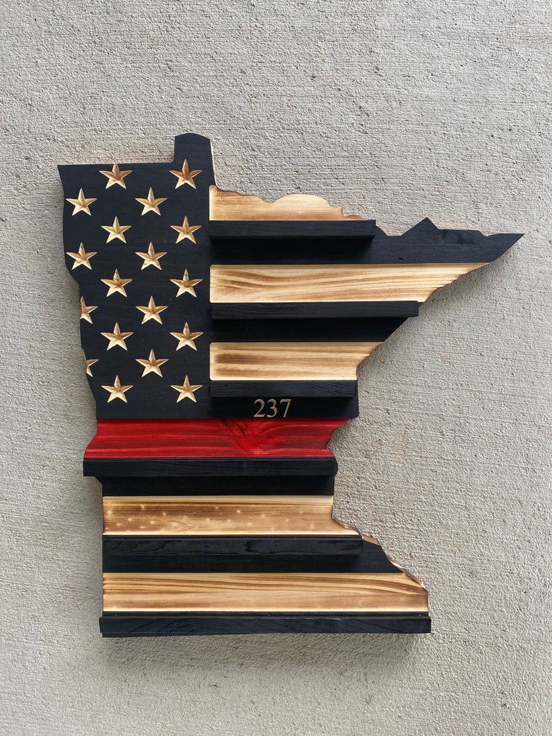 State Shaped Challenge Coin Display: Thin Blue Line Police Gift, Thin Red Line Gift, Military Gift, Thin Green Line Lift, Thin Yellow Line image 4