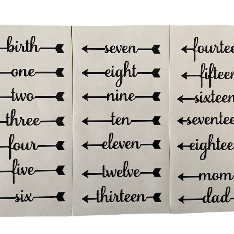 Growth Chart Decals Etsy