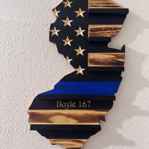 State Shaped Challenge Coin Display: Thin Blue Line Police Gift, Thin Red Line Gift, Military Gift, Thin Green Line Lift, Thin Yellow Line image 17