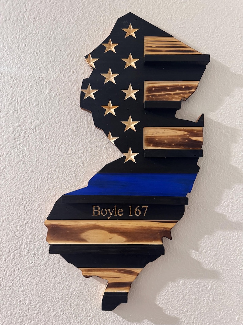 State Shaped Challenge Coin Display: Thin Blue Line Police Gift, Thin Red Line Gift, Military Gift, Thin Green Line Lift, Thin Yellow Line image 17