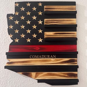 State Shaped Challenge Coin Display: Thin Blue Line Police Gift, Thin Red Line Gift, Military Gift, Thin Green Line Lift, Thin Yellow Line image 15