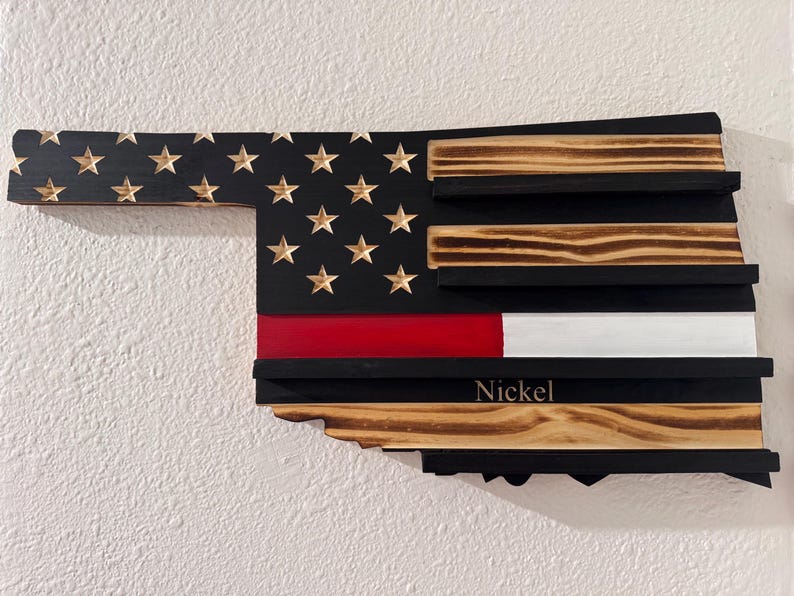 State Shaped Challenge Coin Display: Thin Blue Line Police Gift, Thin Red Line Gift, Military Gift, Thin Green Line Lift, Thin Yellow Line image 12