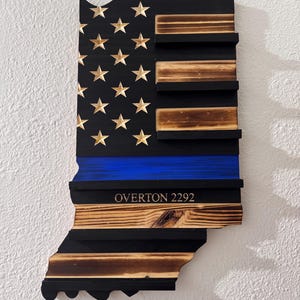State Shaped Challenge Coin Display: Thin Blue Line Police Gift, Thin Red Line Gift, Military Gift, Thin Green Line Lift, Thin Yellow Line image 11