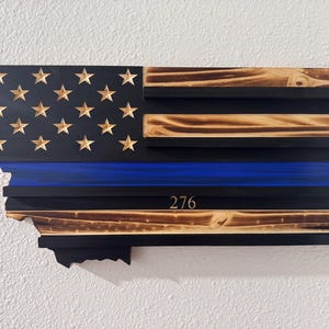 State Shaped Challenge Coin Display: Thin Blue Line Police Gift, Thin Red Line Gift, Military Gift, Thin Green Line Lift, Thin Yellow Line image 14