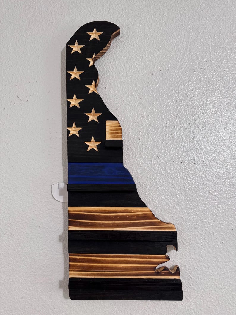 State Shaped Challenge Coin Display: Thin Blue Line Police Gift, Thin Red Line Gift, Military Gift, Thin Green Line Lift, Thin Yellow Line image 18