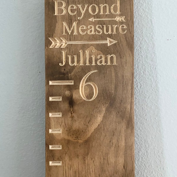 Growth Chart, Engraved growth chart, growth board, custom wall ruler, wooden growth chart, wood ruler, baby shower gift