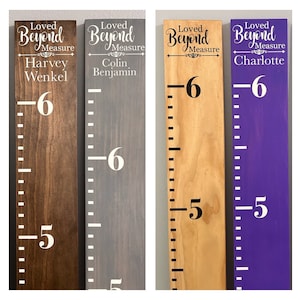 Tableau de croissance personnalisé du pin : règle murale peinte à la main