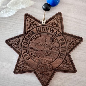 CHP の飾り、カリフォルニア ハイウェイ パトロール、警察官への贈り物、細い青い線の飾り、CHP 警察官への贈り物、警察官の家族のクリスマス