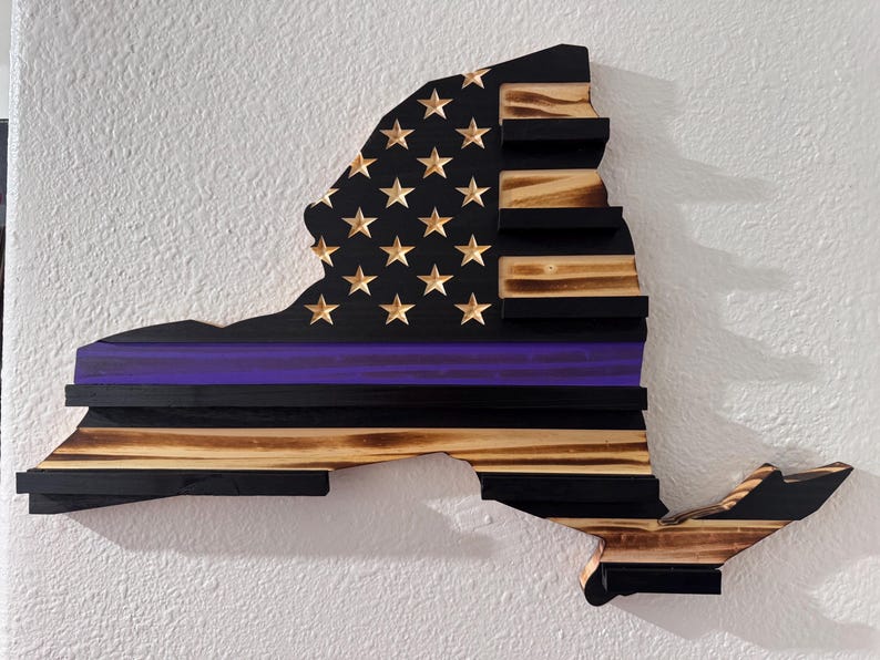 State Shaped Challenge Coin Display: Thin Blue Line Police Gift, Thin Red Line Gift, Military Gift, Thin Green Line Lift, Thin Yellow Line image 7
