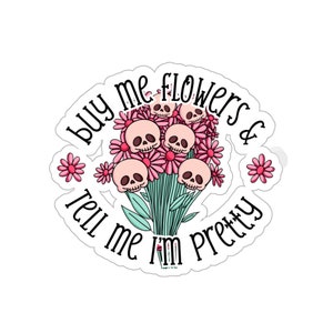 Buy me flowers kindle sticker e-reader love funny halloween