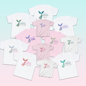 Geburtstag Meerjungfrau t-shirt, Familie Geburtstag Meerjungfrau Shirt, passende Familie Meerjungfrau Shirts, Meerjungfrau T-Shirts
