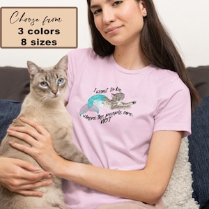 Mermaid Cat - Light Pink, Light Blue, White Unisex Jersey Short Sleeve Tee