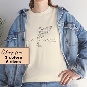 Ocean-Inspired Unisex Whale Tee, Eco-Friendly Humpback Whale Apparel, Ocean Conservation Shirt