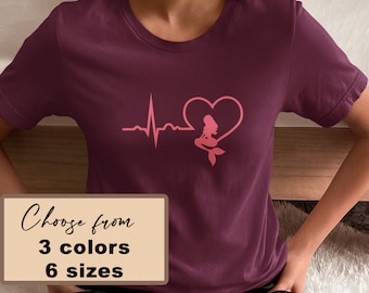 Camiseta con latido de sirena, moderna camiseta con alma de sirena