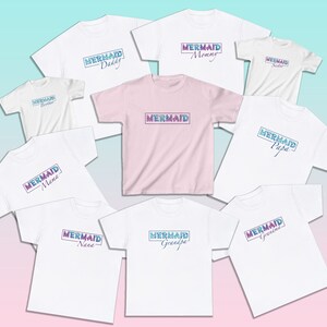 Meerjungfrau Familie T-shirt, Familie Meerjungfrau Shirt, passende Familie Meerjungfrau Shirts, Meerjungfrau T-shirts