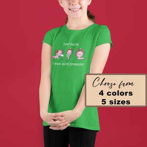 Youth Christmas Light Axolotl Shirt - Christmas Axolotl T-Shirt - Xmas Lighted Axolotl Shirt - Funny Christmas Axolotl Shirt