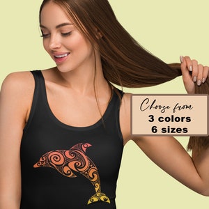Tribal Dolphin Shirt, Mandala Dolphin Tank, Dolphin Lover Shirt, Animal Lover Tank, Gift For Her