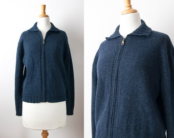 navy wool cardigan ladies