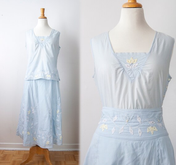 Two Piece set with Long Skirt Skirt, Cotton Gauze