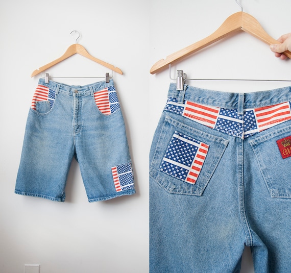 patriotic denim shorts