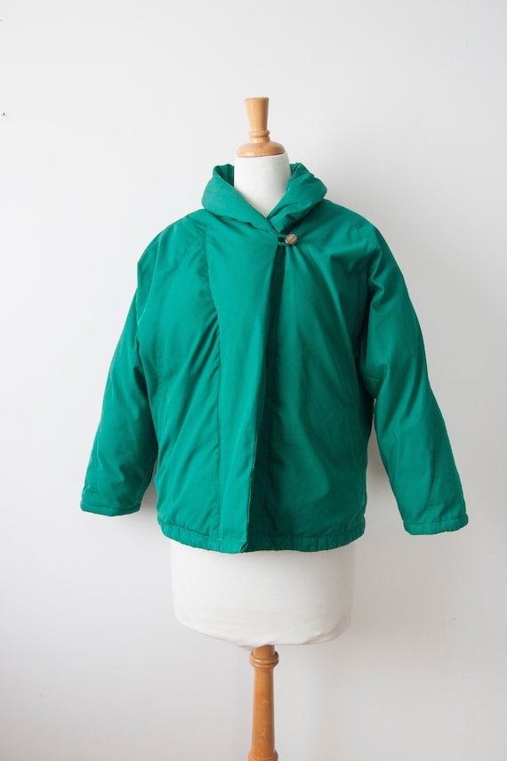 Vintage Green Down Coat | Vintage Puffer Jacket |