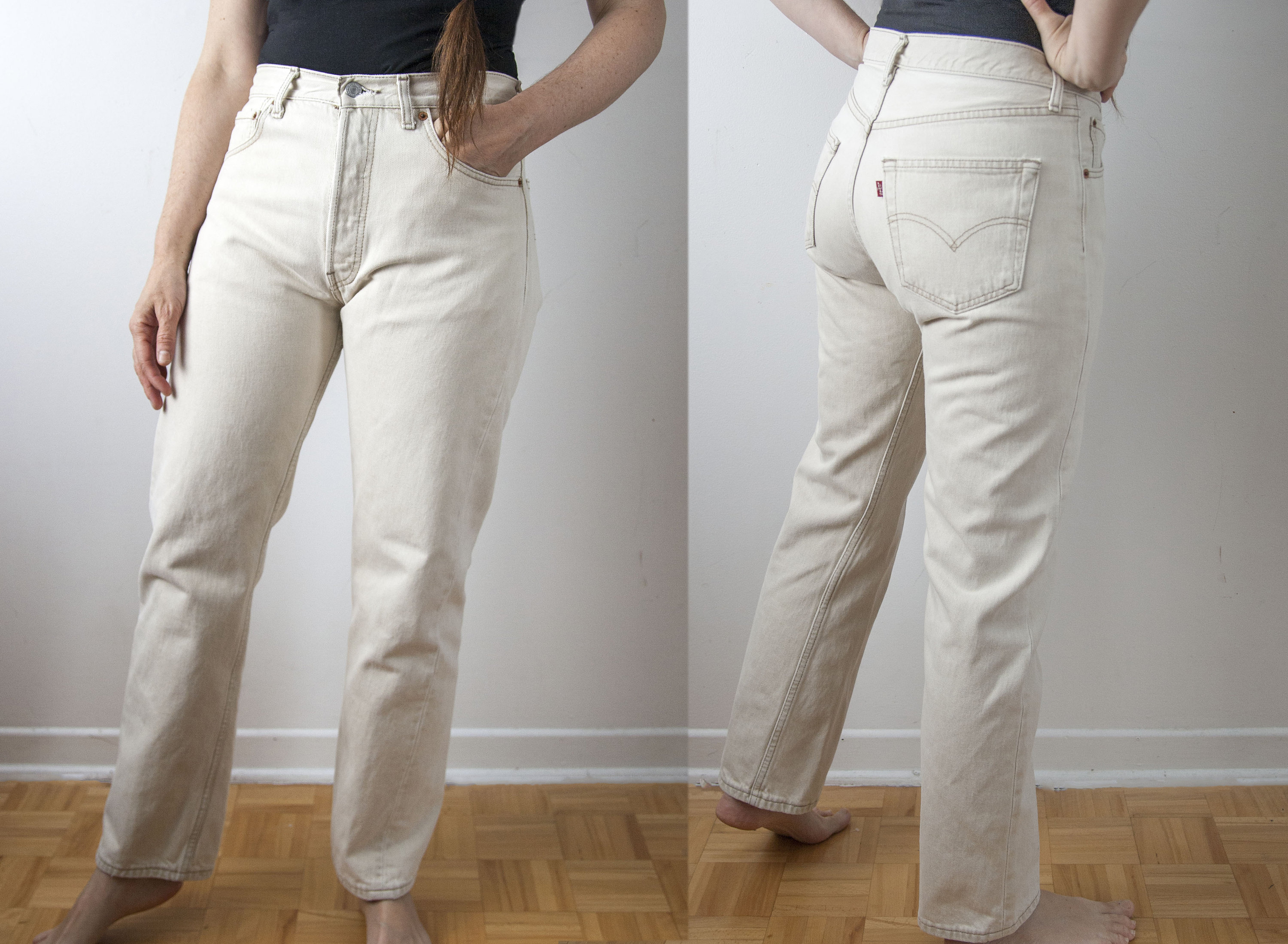 Off White Vintage 501 Levis Jeans High Waisted Button Fly - Etsy Canada