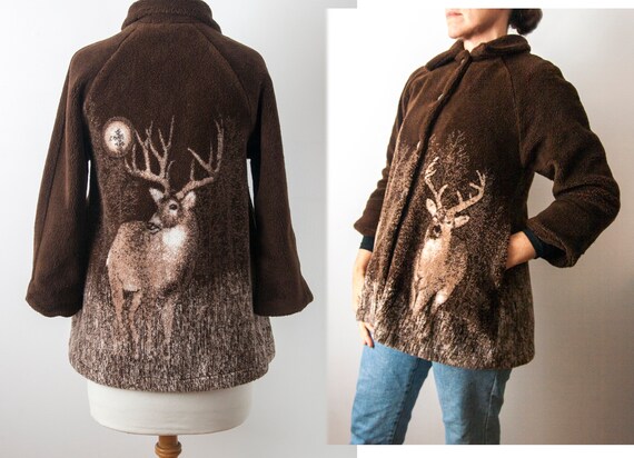 Deer Fleece Coat, Novelty Faux Fur Jacket