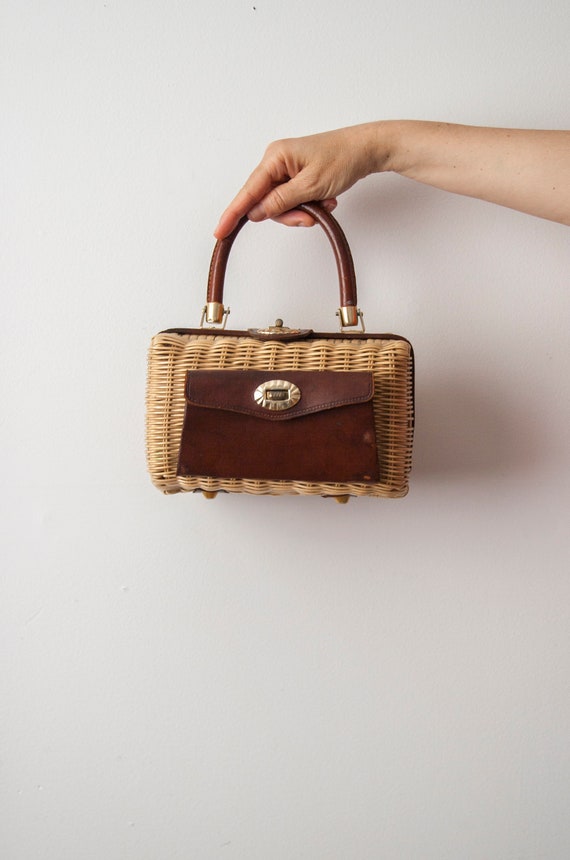 Wicker Purse, Woven Basket Handbag