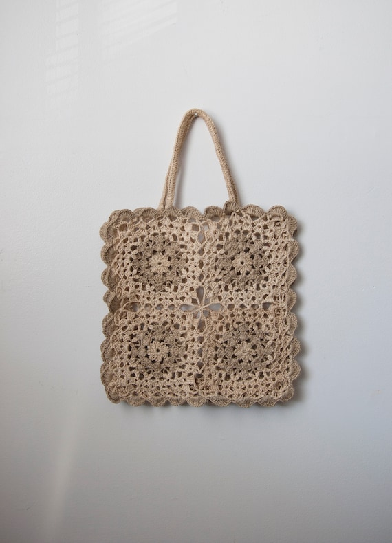 Granny Square Crochet Bag, Boho Tote Bag