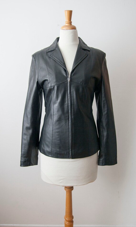 Incredibly Supple Vintage Onyx Belted Leather Jacket