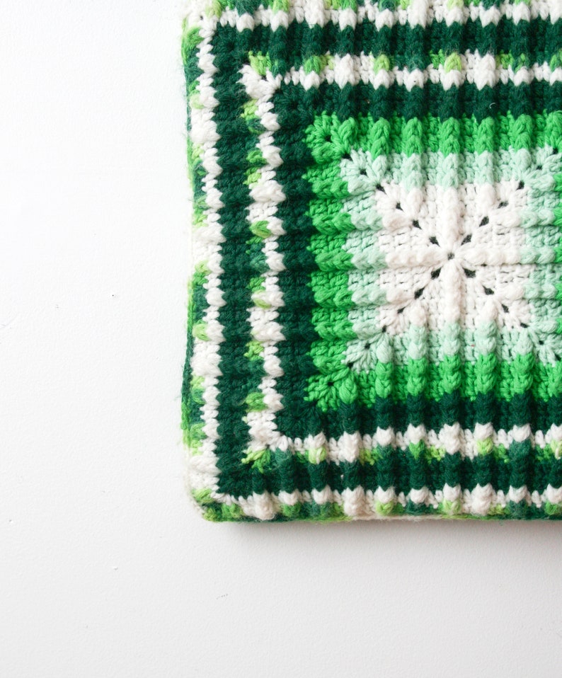Green Crochet Bag Big Granny Square Bag