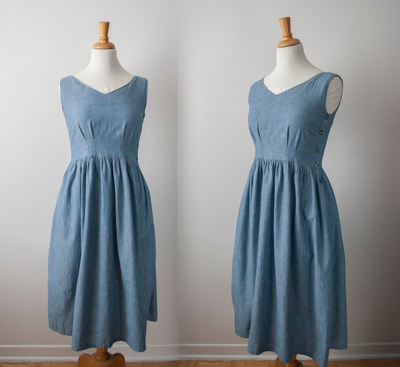 Vintage Prairie Dress, Sleeveless Peasant Summer D