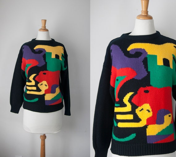 Vintage Funky Sweater | Abstract Sweater | Novelty