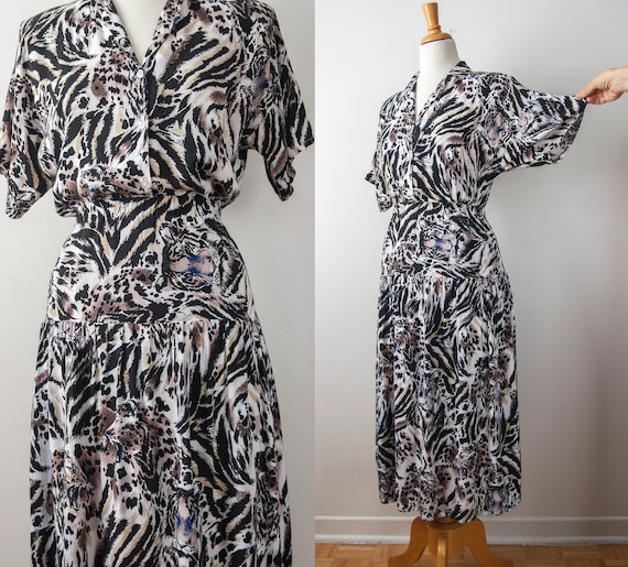 Animal Print Two Piece Set, Tiger Print Skirt set