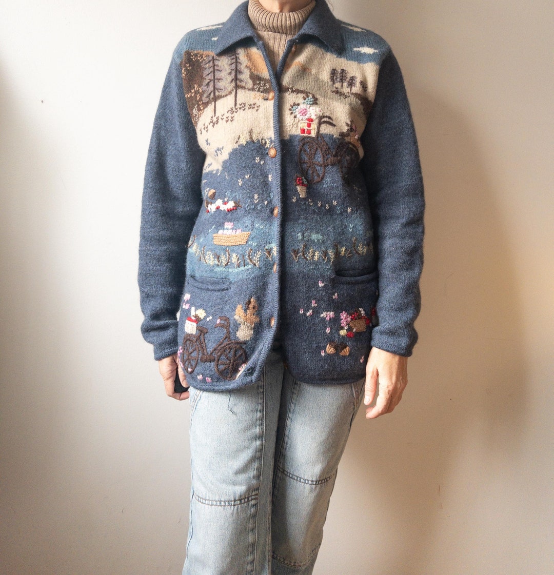 Scenic Recycled Long Knitted Cardigan Scenic Rich Navy